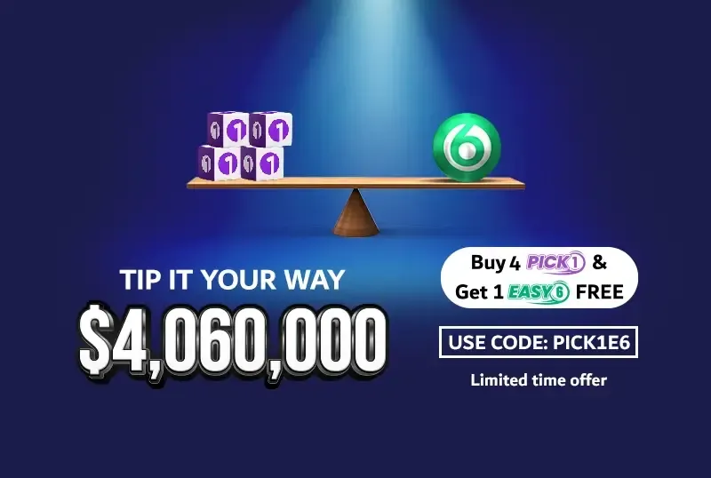 Buy 4 PICK1 Tickets Get 1 FREE EASY6 Ticket