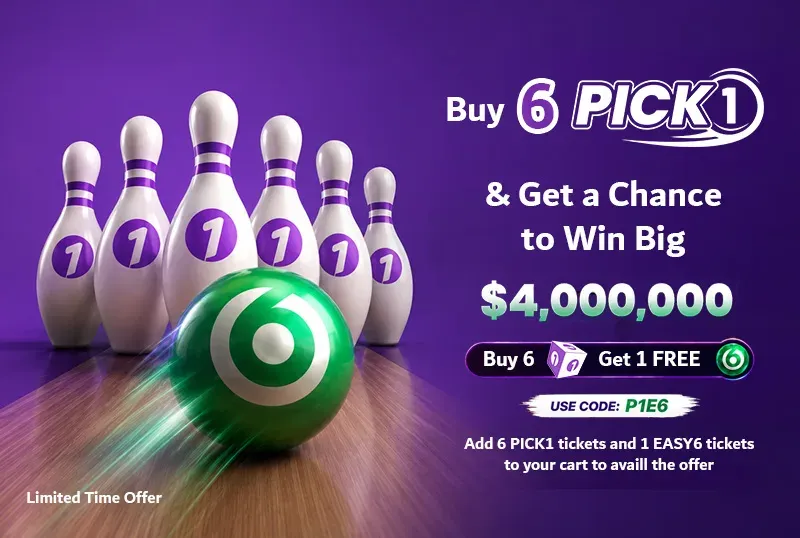 Buy 6 PICK1 Tickets Get 1 FREE EASY6 Ticket